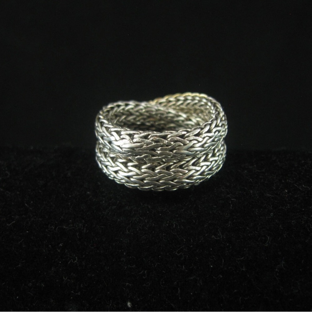 John Hardy 18K Gold and Sterling Silver Braided Ring - Picture 2 of 13